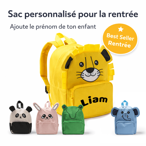 Sac à dos enfant animaux personnalisable – Maternelle
